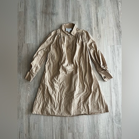 Anthropologie Mare Mare Long-Sleeve Collared Zip-Front Midi Dress - Small - Picture 2 of 10